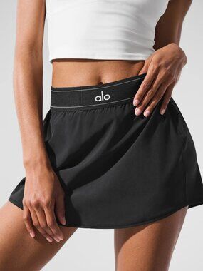 NWT ALO Yoga💛Black Flared Match Point Tennis Skirt